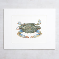 Blue Crab Watercolor Print