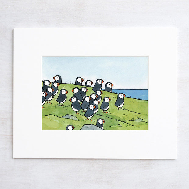 Puffin Colony Print I