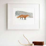 Red Fox in Snow Print