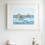 Sea Otters Print