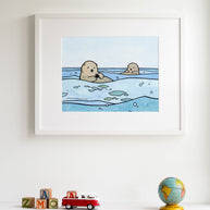 Sea Otters Print