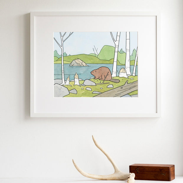 Beaver Illustration Art Print