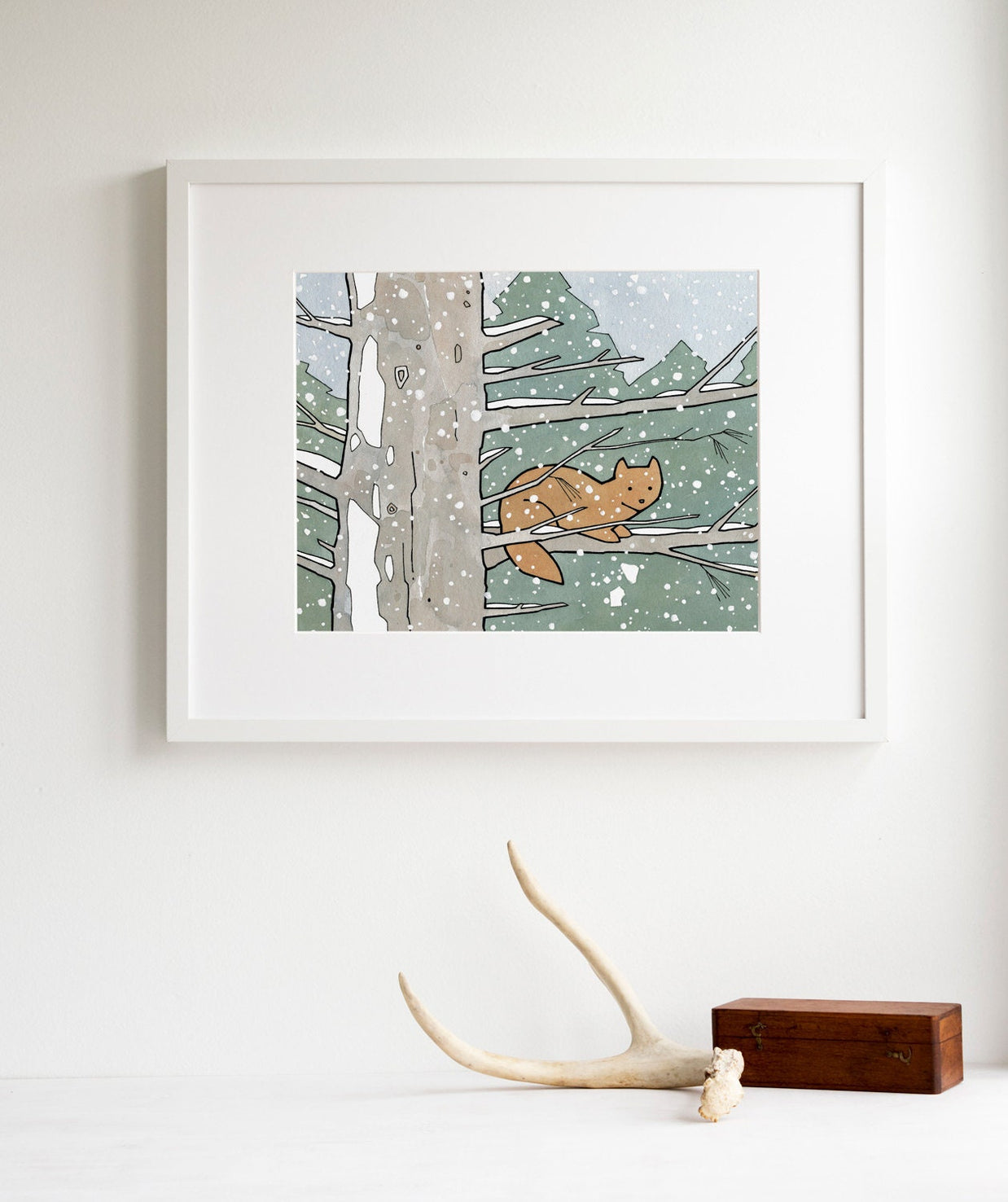 Pine Marten in Snow Print