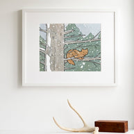 Pine Marten in Snow Print