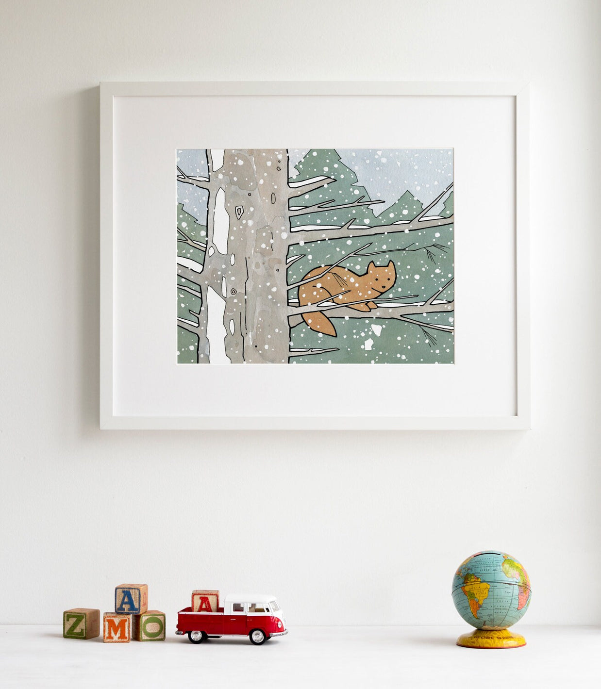 Pine Marten in Snow Print