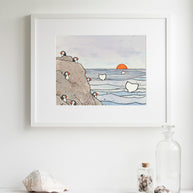 Whale Tails and Puffins Print