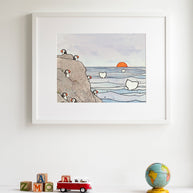 Whale Tails and Puffins Print