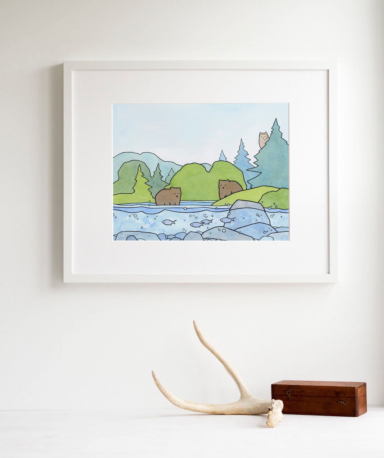 Bears and Owl Print
