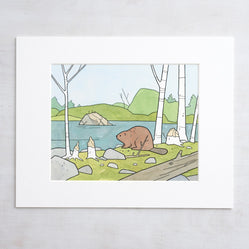 Beaver Illustration Art Print