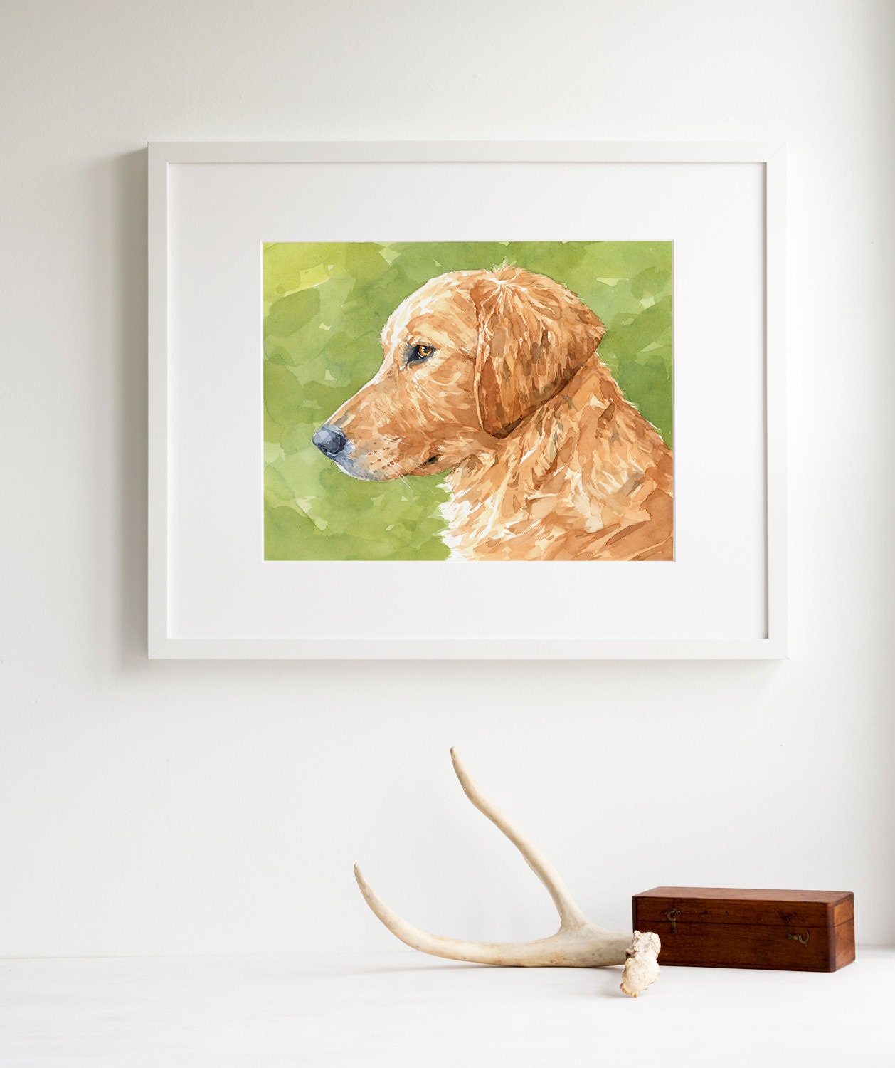Golden Retriever Watercolor Portrait Print - Limited Edition Dog Art