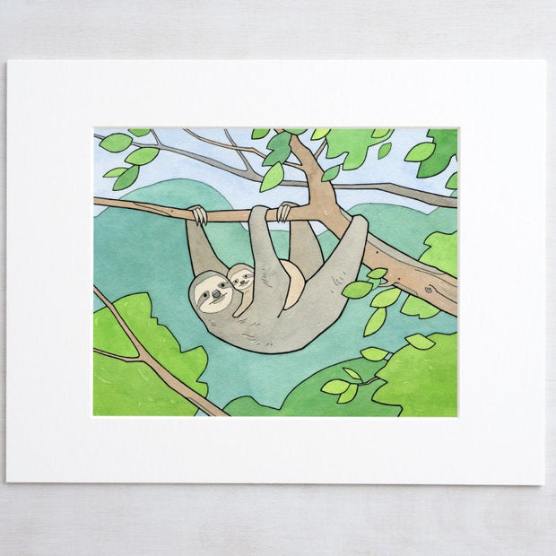 Sloth and Baby Print