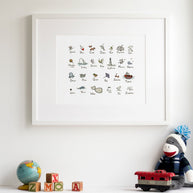 Ocean Alphabet Illustrated Print