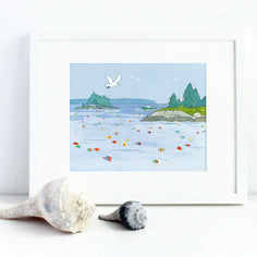 Maine Lobster Buoy Seascape Print