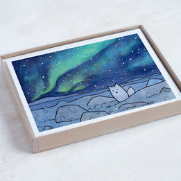 Arctic Fox Northern Lights Card Set