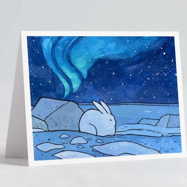 Snowshoe Hare & Northern Lights Card Set