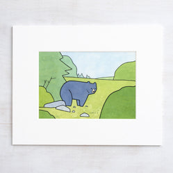 Black Bear Art Print: Whimsical Woodland Decor