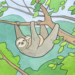 Sloth and Baby Print