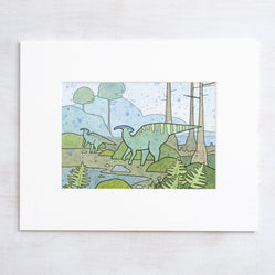Parasaurolophus Duck-Billed Dinosaur Print
