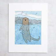 River Otter Swimming Print