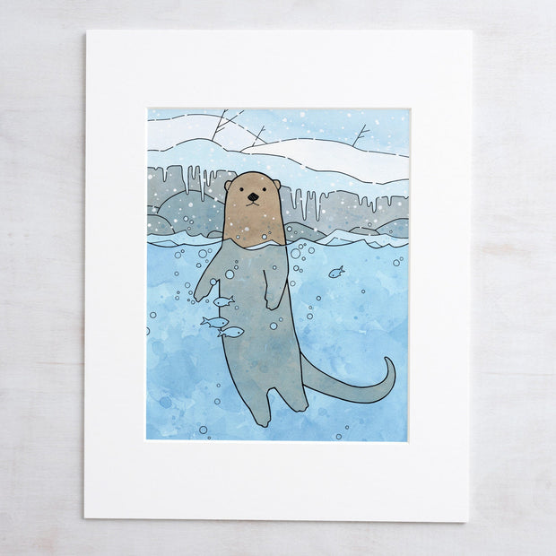 River Otter Swimming Print