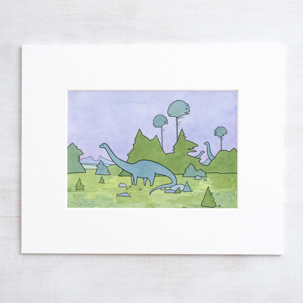Diplodocus Dinosaur Nursery Print