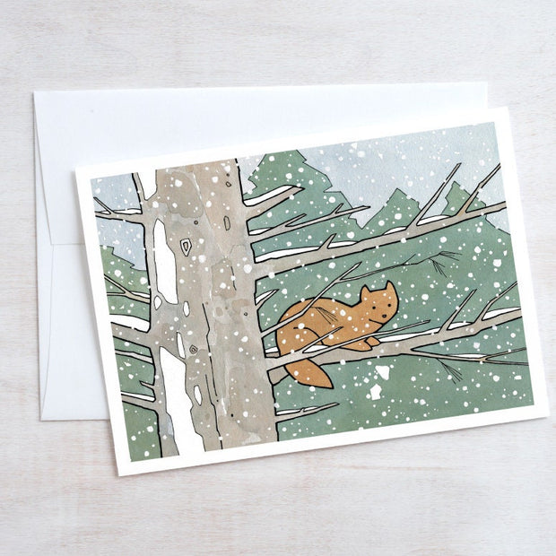Pine Marten Winter Card Set