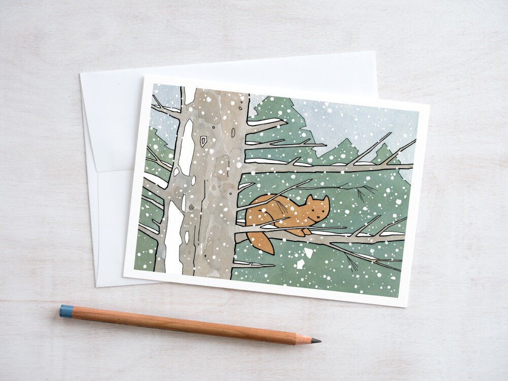 Pine Marten Winter Card Set