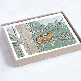 Pine Marten Winter Card Set