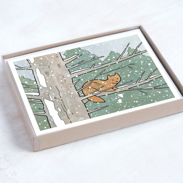 Pine Marten Winter Card Set