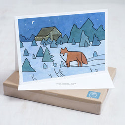 Red Fox Christmas Tree Farm Card Set