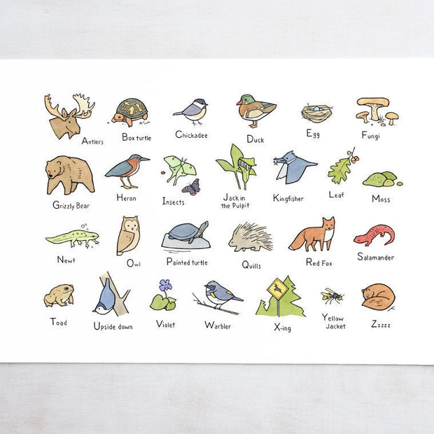 Woodland Alphabet Print