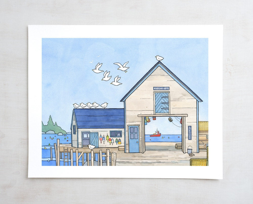 Lobster Fishing Dock Maine Fishing Town
