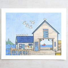 Lobster Fishing Dock Maine Fishing Town