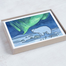 Polar Bear and Northern Lights Card Set