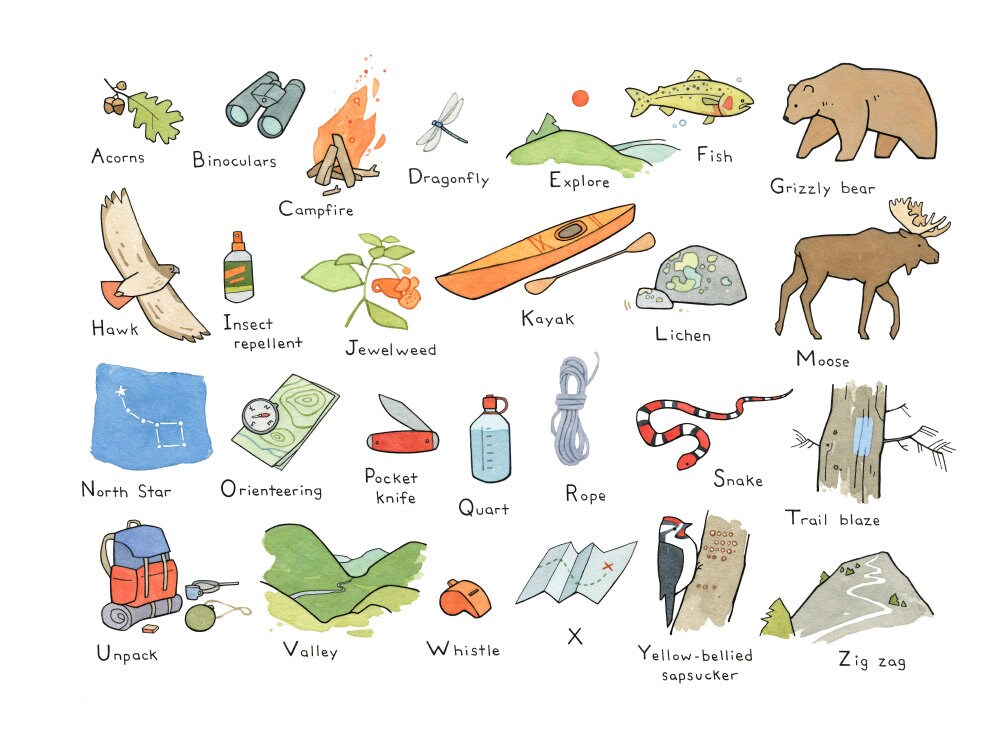 Camping ABC Chart Print