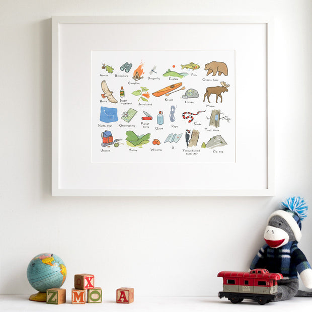 Camping ABC Chart Print