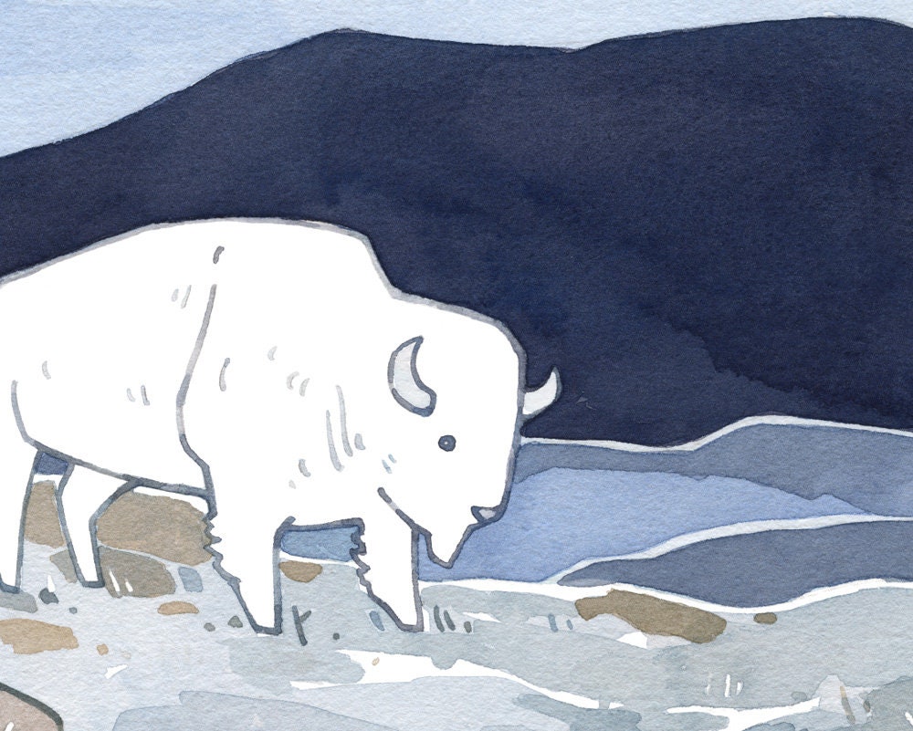 American White Bison Print