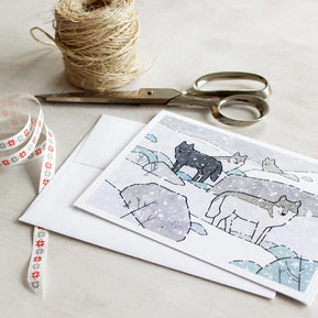 Wolf Pack in Snow Card