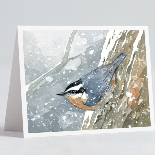 Nuthatch Bird in Snow Card