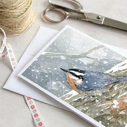 Nuthatch Bird in Snow Card