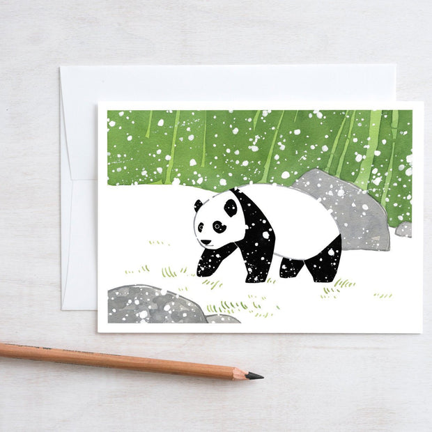 Panda in Snow Card