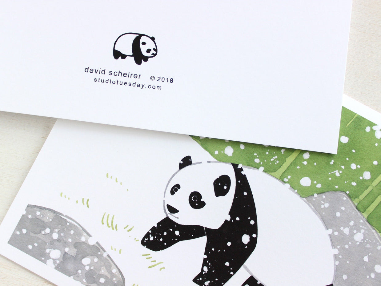Panda in Snow Card