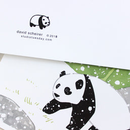 Panda in Snow Card