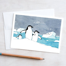Chinstrap Penguins Christmas Card