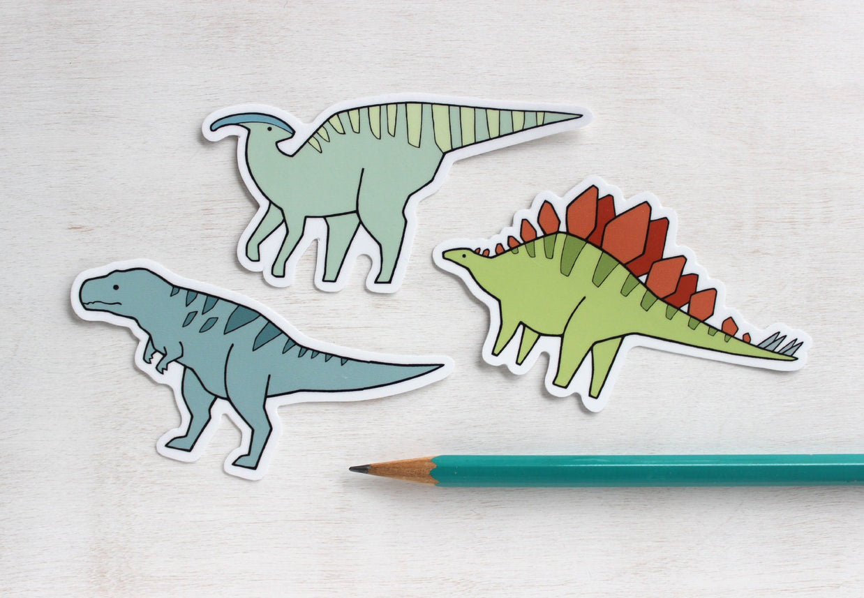 Dinosaur Sticker Set 3 Die Cut Stickers