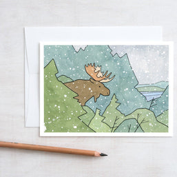 Moose in Snow Card