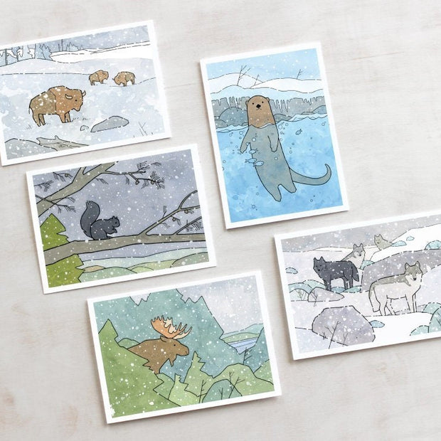 Animal Mixed Christmas Card Set III