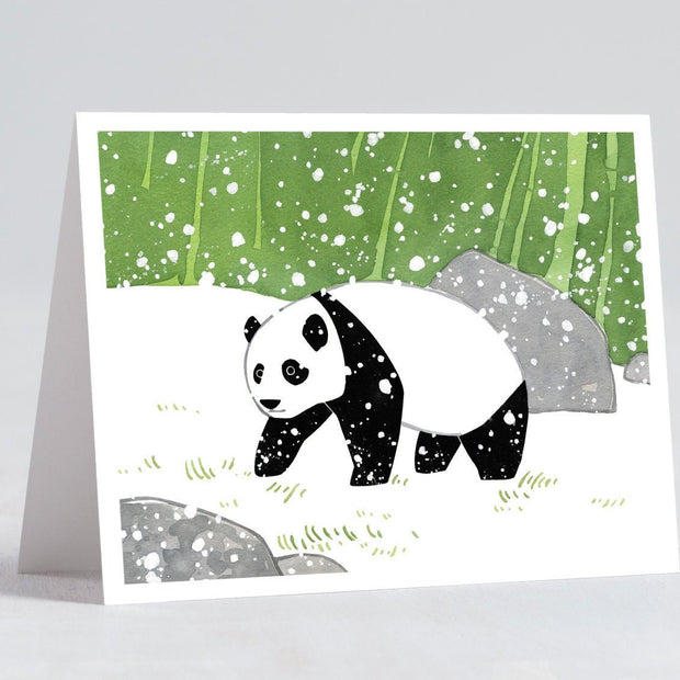 Panda in Snow Card