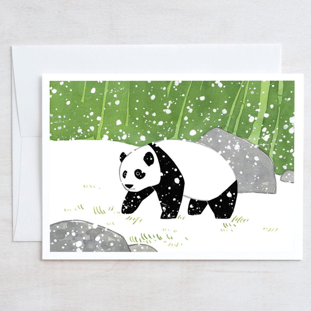 Panda in Snow Card Set