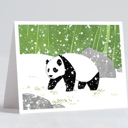 Panda in Snow Card Set